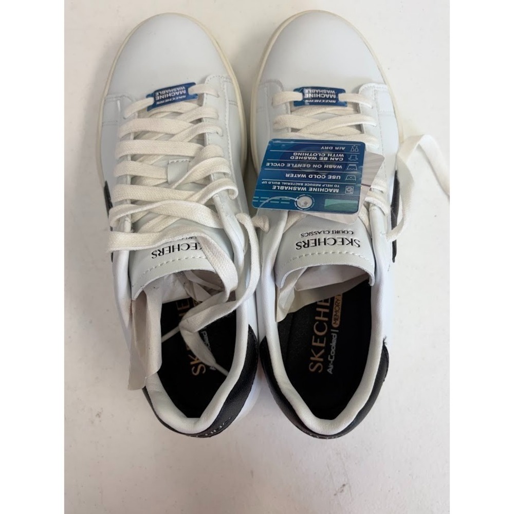 Skechers Shoes Womens Size 7 Eden White and Black Court Classics Memory Foam NEW